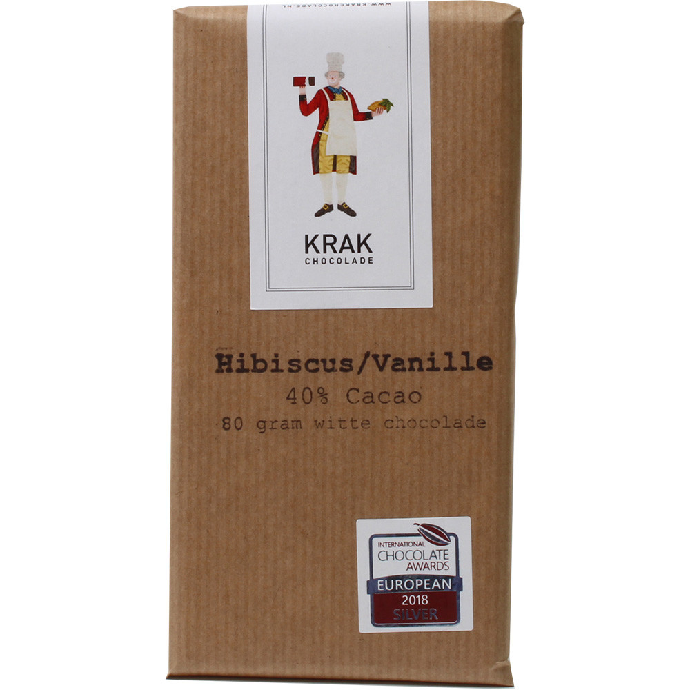 Krak Chocolate Blanco Con Vainilla De Hibisco 40 Chocolats De Luxe De